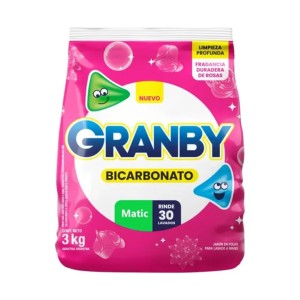 GRANBY JABON EN POLVO 3KG MATIC BICARBONATO ROSA